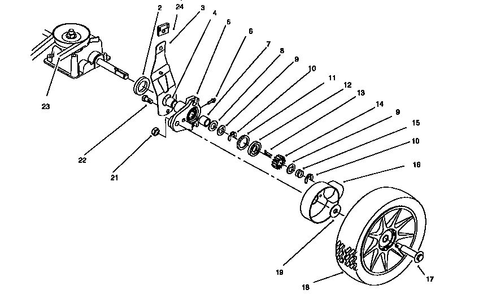 Rear Axle Assembly Diagram and Parts List for 10302 6900001 AND UP Lawn Boy Lawn Mower